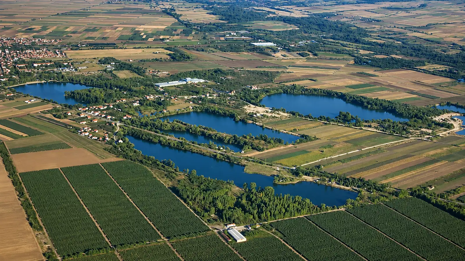 Aerial view of the Bela Crkva lakes; open the Vila Marija location in Google Maps